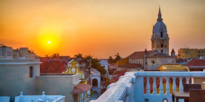 Colorful empty Streets of Cartagena