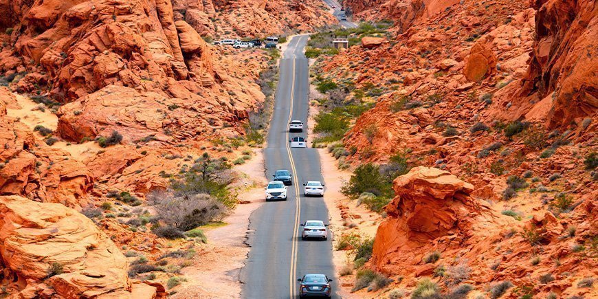 White Domes Road in Valley of Fire State Park in USA