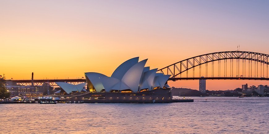 Sunset over Sydney Opera House