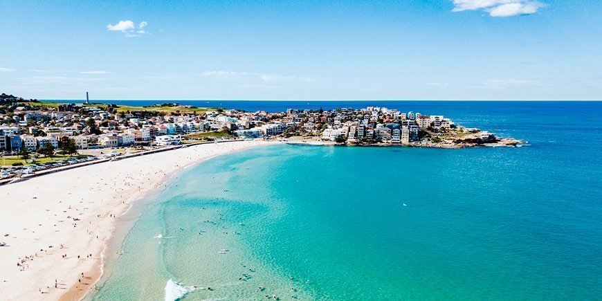 Sunny day at Bondi Beach in Sydney, Australia