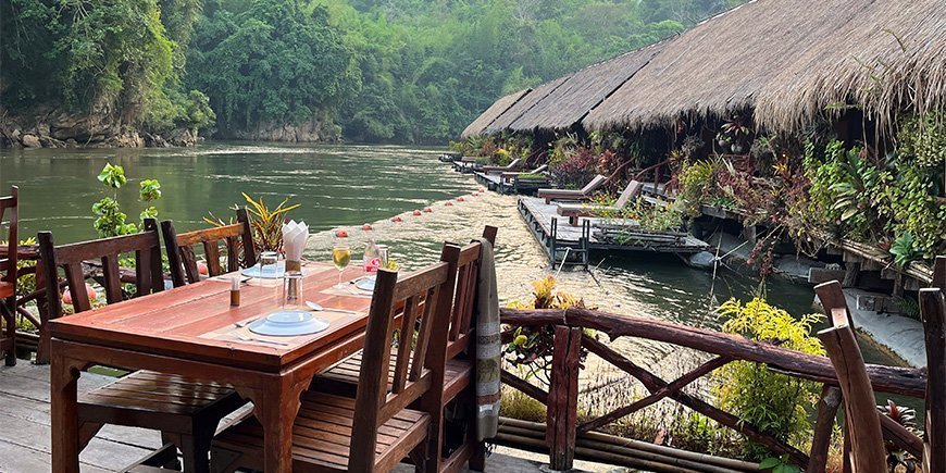 Table with view of the Kwai River
