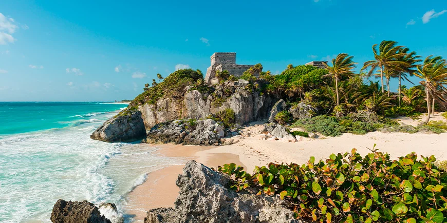 Beaches and Mayan ruins in Tulum, Mexico
