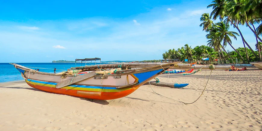 Boats on the beach in Trincomalee