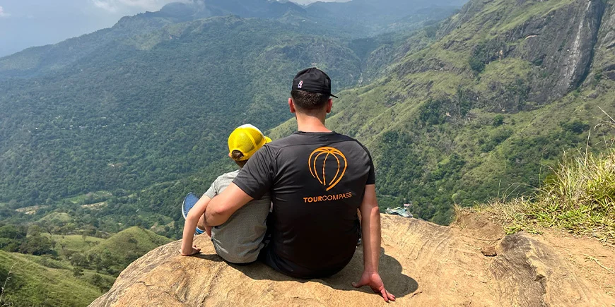 Father and son at Little Adam's Peak in Sri Lanka