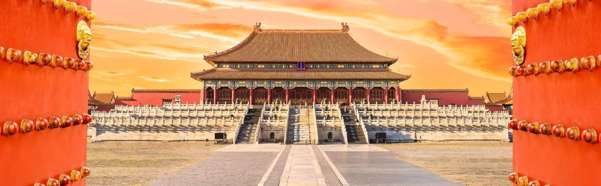 The Forbidden City in China in the evening sun