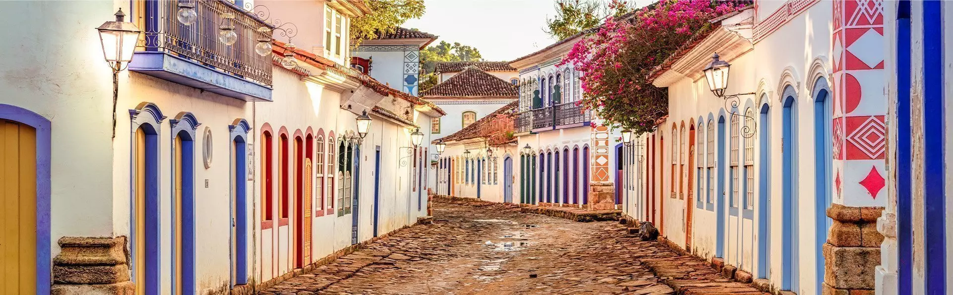 View of the historic centre with church in Paraty, Rio de Janeiro, Brazil