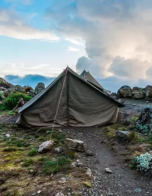 Tent in camp on the Lemosho Route