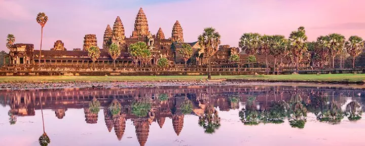 Reflection of Angkor Wat in Cambodia