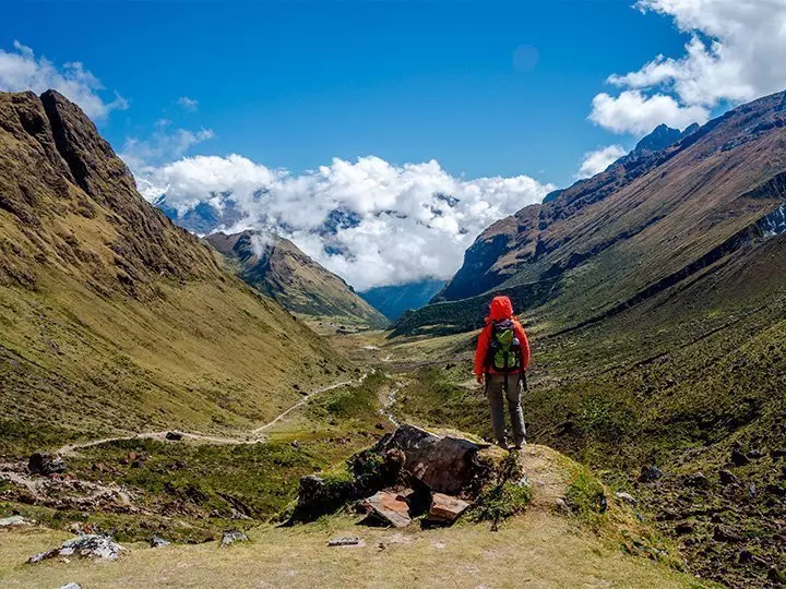 Man on the salkantay trek in Peru