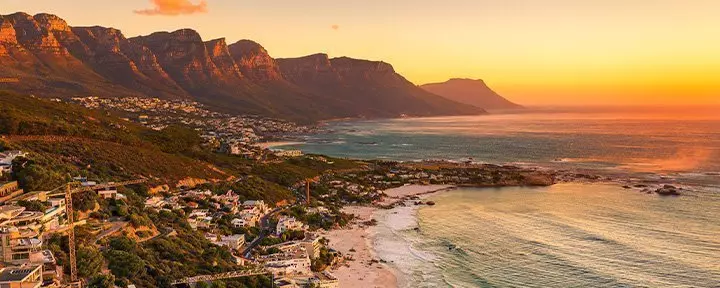 View of Cape Town at sunset