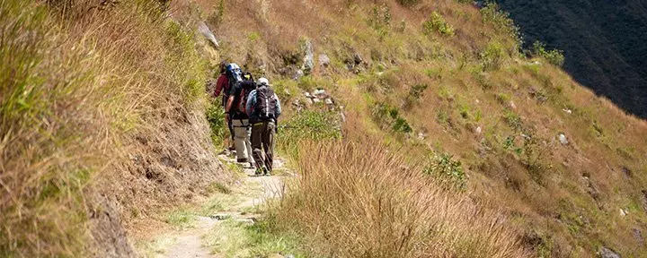 Hikers on the Inca Trail in Peru