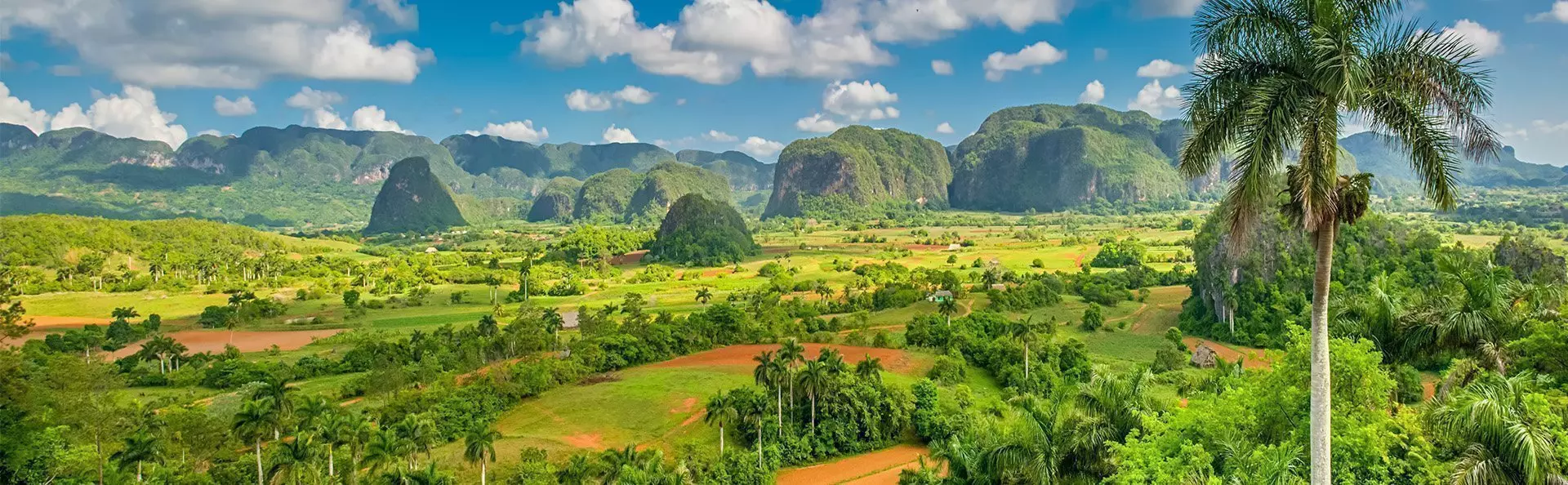 Aerial panoramic view of Viñalles Valley in Cuba