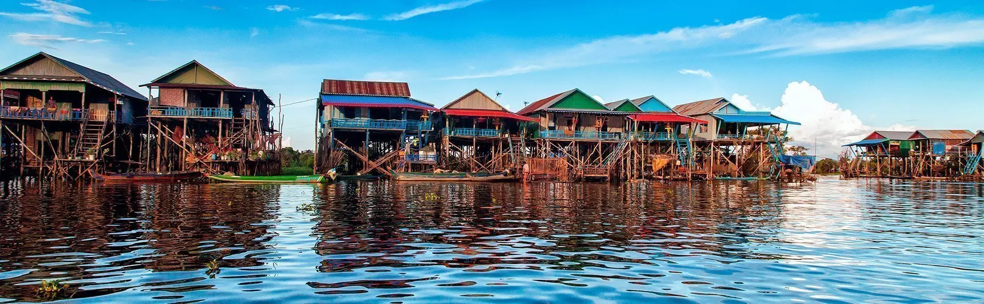Floating village on Tonle Sap Lake in Cambodia