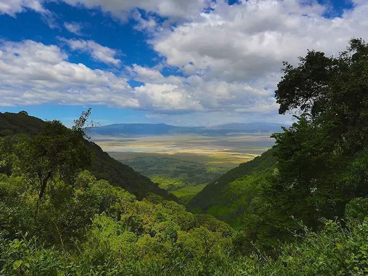 View from Ngorongoro in Tanzania