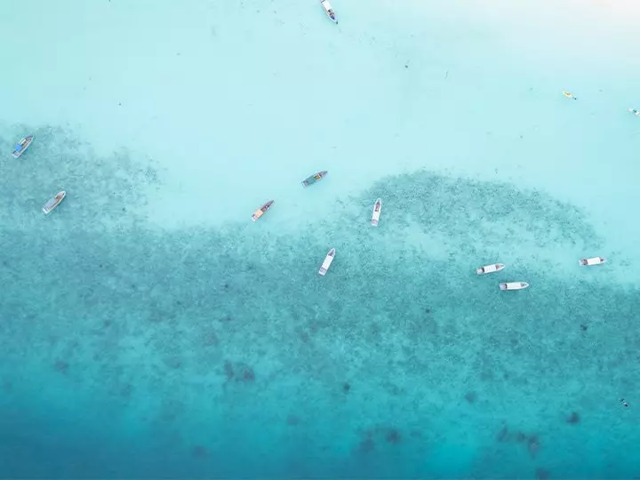 View of boats in Zanzibar’s waters