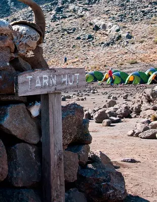 Camp at Mawenzi Tarn on the Rongai Route of Kilimanjaro