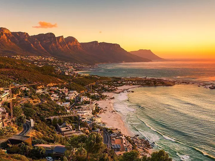 View of Cape Town at sunset