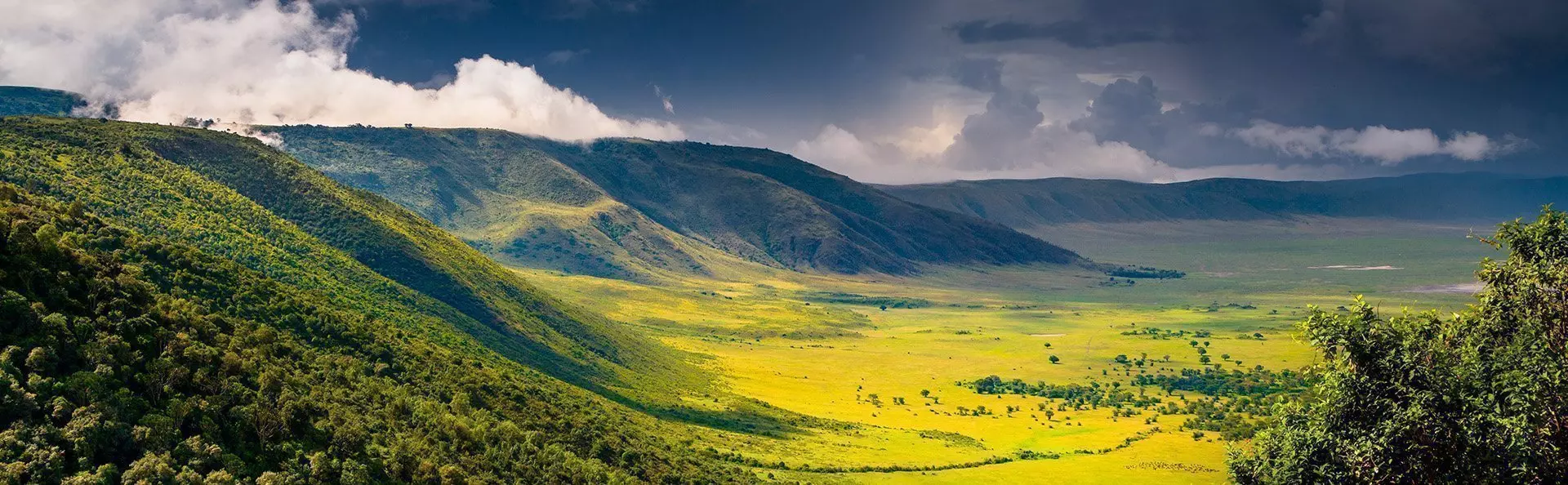 Cloudy day at the Ngorongoro Crater in Tanzania