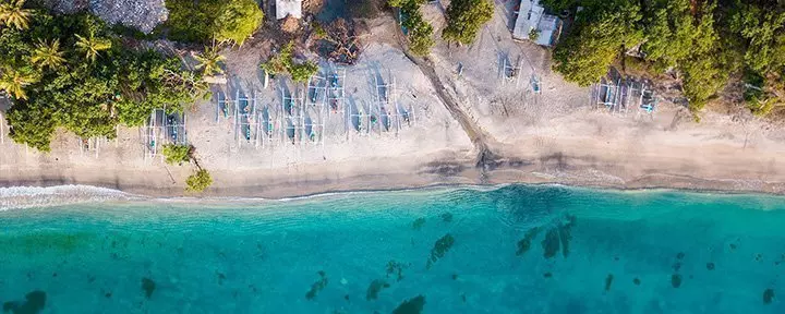 View from beach in Indonesia