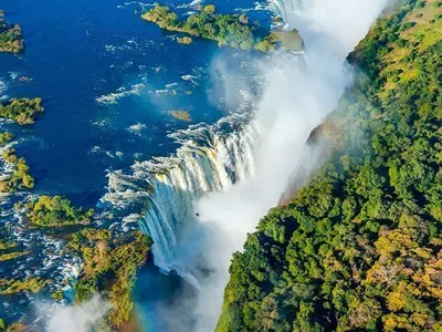 Aerial view of Victoria Falls in Zambia