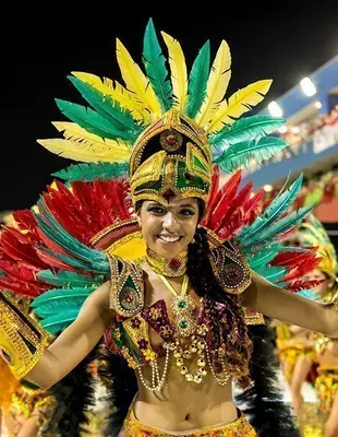 A beautiful female dancer at the Brazilian Carnival in Rio