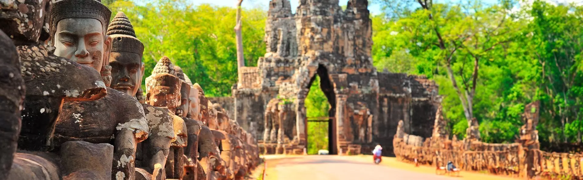 The Stone Gate at Angkor Thom in Cambodia