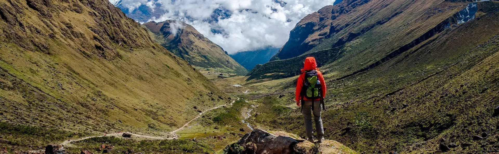 Man on the salkantay trek in Peru